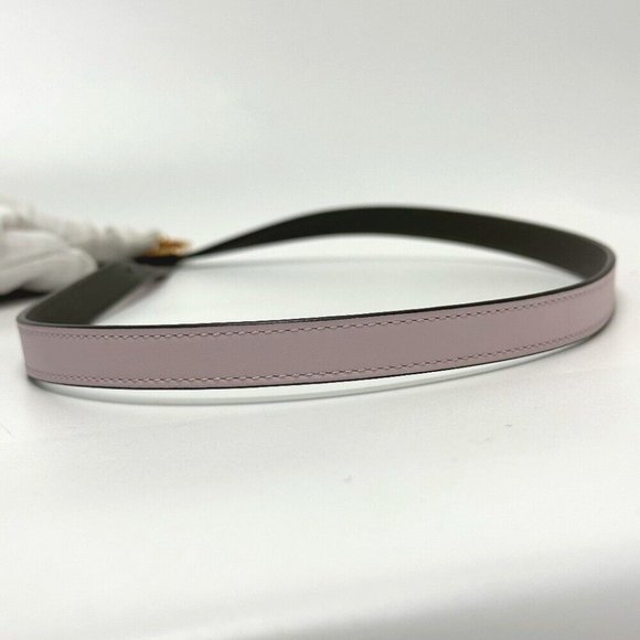 HERMES Cadena Lucky 15 PM reversible belt Vo Swift / Epsom pink/khaki - Picture 8 of 10